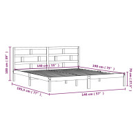 Produktbild för Sängram massiv furu 140x190 cm