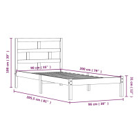 Produktbild för Sängram massiv furu 90x200 cm