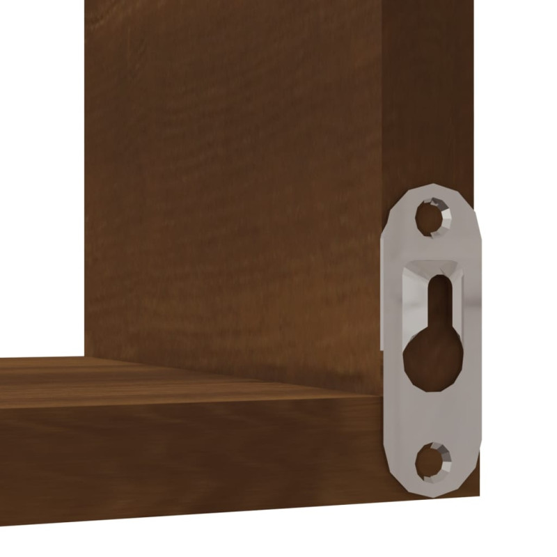 Produktbild för Vägghörnhylla 2 st brun ek 40x40x50 cm konstruerat trä
