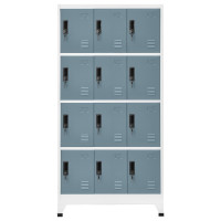 Miniatyr av produktbild för Förvaringsskåp ljusgrå och mörkgrå 90x45x180 cm stål