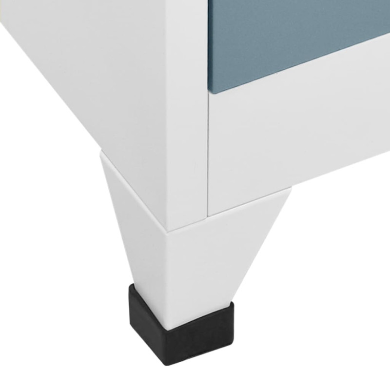 Produktbild för Förvaringsskåp ljusgrå och mörkgrå 90x45x180 cm stål