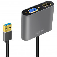 Miniatyr av produktbild för USB-A 3.0 -> HDMI-Hona + VGA-Hona Adapter