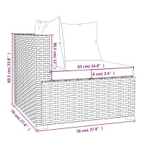 Produktbild för Loungegrupp för trädgården m. dynor 12 delar grå konstrotting
