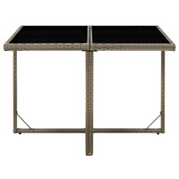 Produktbild för Trädgårdsbord grå 109x107x74 cm konstrotting och glas