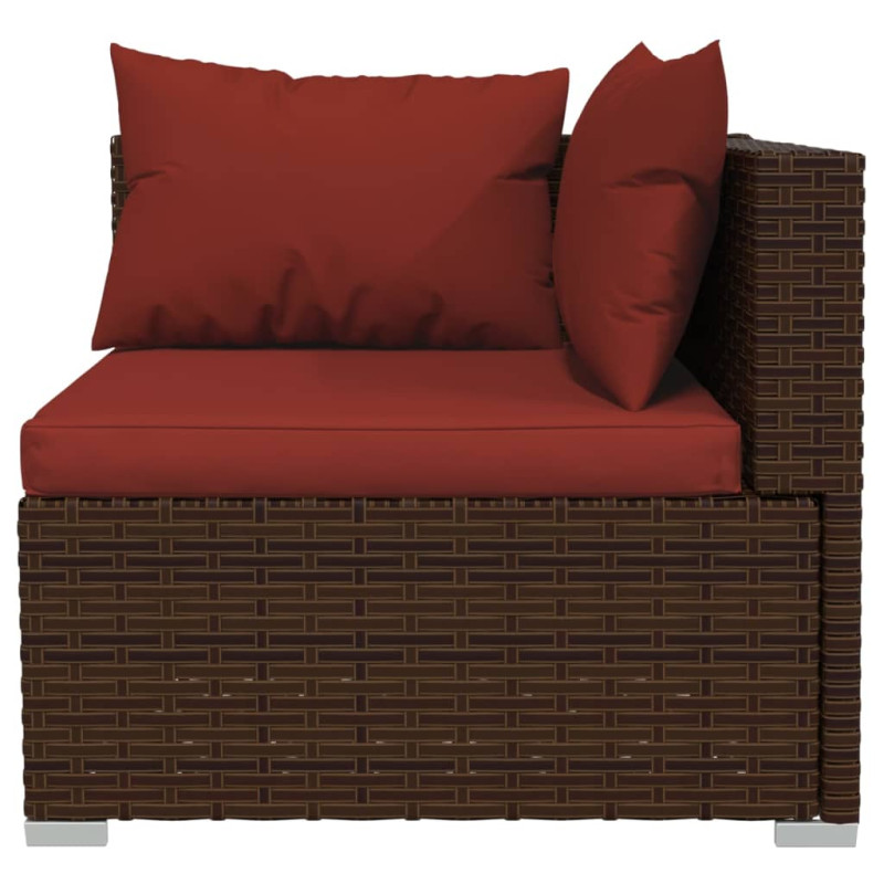 Produktbild för Soffa 2-sits med dynor konstrotting brun