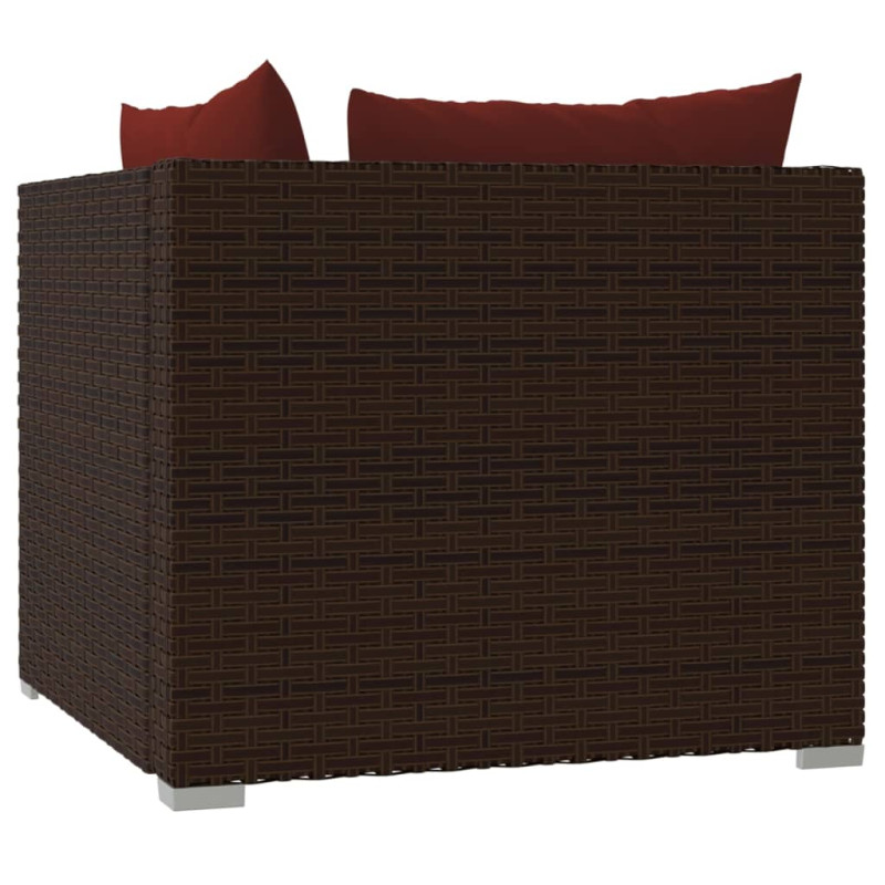 Produktbild för Soffa 2-sits med dynor konstrotting brun