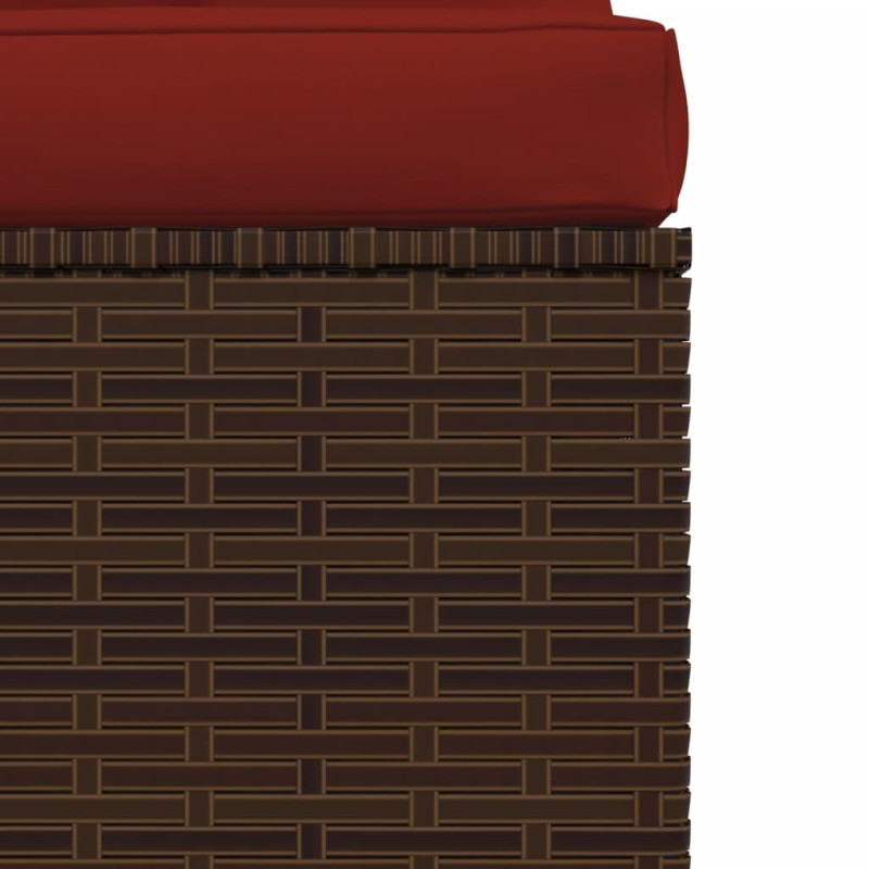 Produktbild för Soffa 4-sits med dynor konstrotting brun