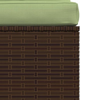 Produktbild för Trädgårdssoffa 3-sits med dynor brun konstrotting
