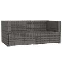 Produktbild för Soffa 2-sits med dynor konstrotting grå