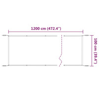 Produktbild för Markis vertikal blå 100x1200 cm oxfordtyg
