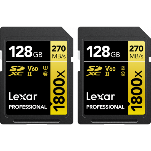 LEXAR Lexar SDXC Pro 1800x U3 UHS-II R280/W210 (V60) 128GB - 2pack