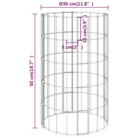 Produktbild för Planteringsgabion 3 st upphöjd rund galvaniserat stål Ø30x50 cm