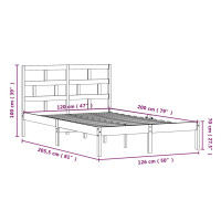 Produktbild för Sängram massiv furu 120x200 cm