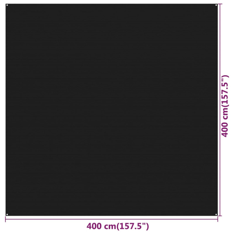 Produktbild för Tältmatta 400x400 cm svart HDPE