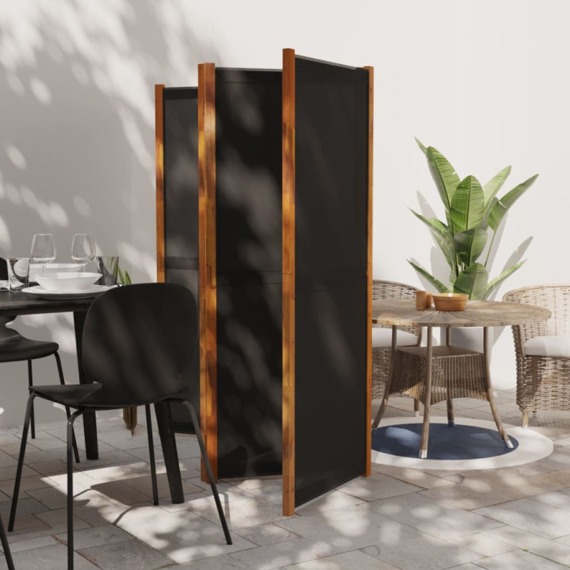 Produktbild för Rumsavdelare 4 paneler svart 280x180 cm