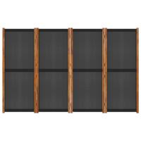 Miniatyr av produktbild för Rumsavdelare 4 paneler svart 280x180 cm