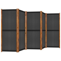 Miniatyr av produktbild för Rumsavdelare 5 paneler svart 350x180 cm