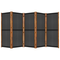 Miniatyr av produktbild för Rumsavdelare 5 paneler svart 350x180 cm