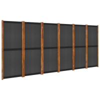 Miniatyr av produktbild för Rumsavdelare 6 paneler svart 420x180 cm