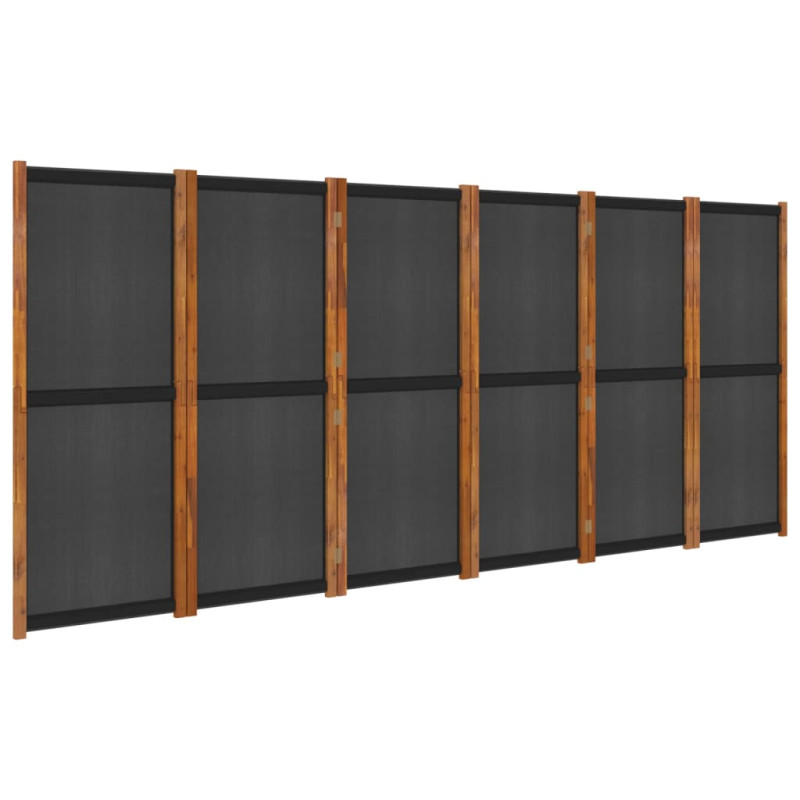 Produktbild för Rumsavdelare 6 paneler svart 420x180 cm
