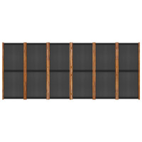 Miniatyr av produktbild för Rumsavdelare 6 paneler svart 420x180 cm