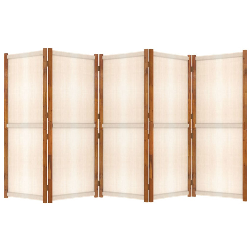 Produktbild för Rumsavdelare 5 paneler gräddvit 350x180 cm