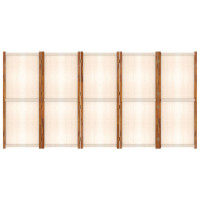 Miniatyr av produktbild för Rumsavdelare 5 paneler gräddvit 350x180 cm