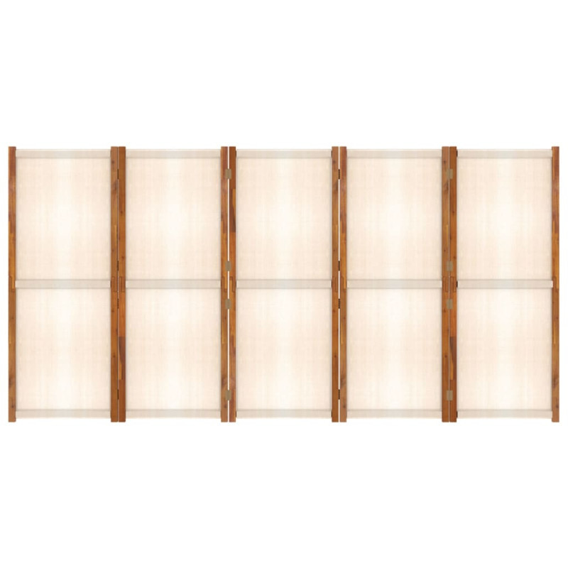 Produktbild för Rumsavdelare 5 paneler gräddvit 350x180 cm