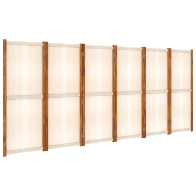 Produktbild för Rumsavdelare 6 paneler gräddvit 420x180 cm