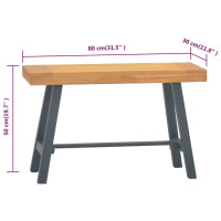 Produktbild för Bänk 80 cm massiv teak