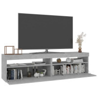 Produktbild för Tv-bänkar med LED-belysning 2 st betonggrå 75x35x40 cm