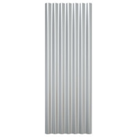 Produktbild för Takplåt 12 st pulverlackerat stål silver 100x36 cm