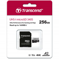 Produktbild för microSDXC 340S 256GB U3 A2 V30 (R160/W125)