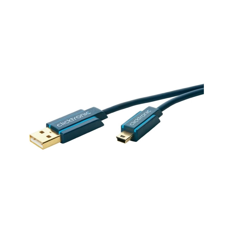 Produktbild för ClickTronic 1.8m USB 2.0 A-mini B m/m USB-kablar 1,8 m USB A Mini-USB B Blå