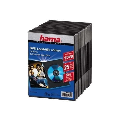 Hama Hama DVD Slim Box 25, Black 1 diskar Svart