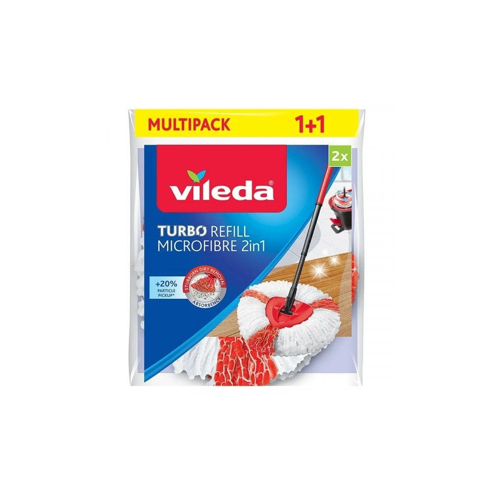 Produktbild för Vileda 4023103198227, Mopphuvud, Röd, Vit, Mikrofiber, Polya...