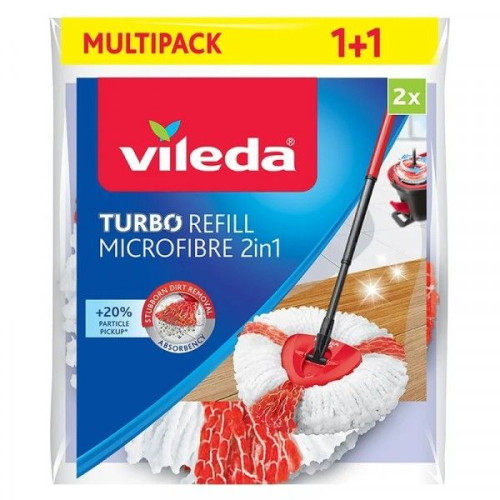 Vileda Vileda 4023103198227, Mopphuvud, Röd, Vit, Mikrofiber, Polya...
