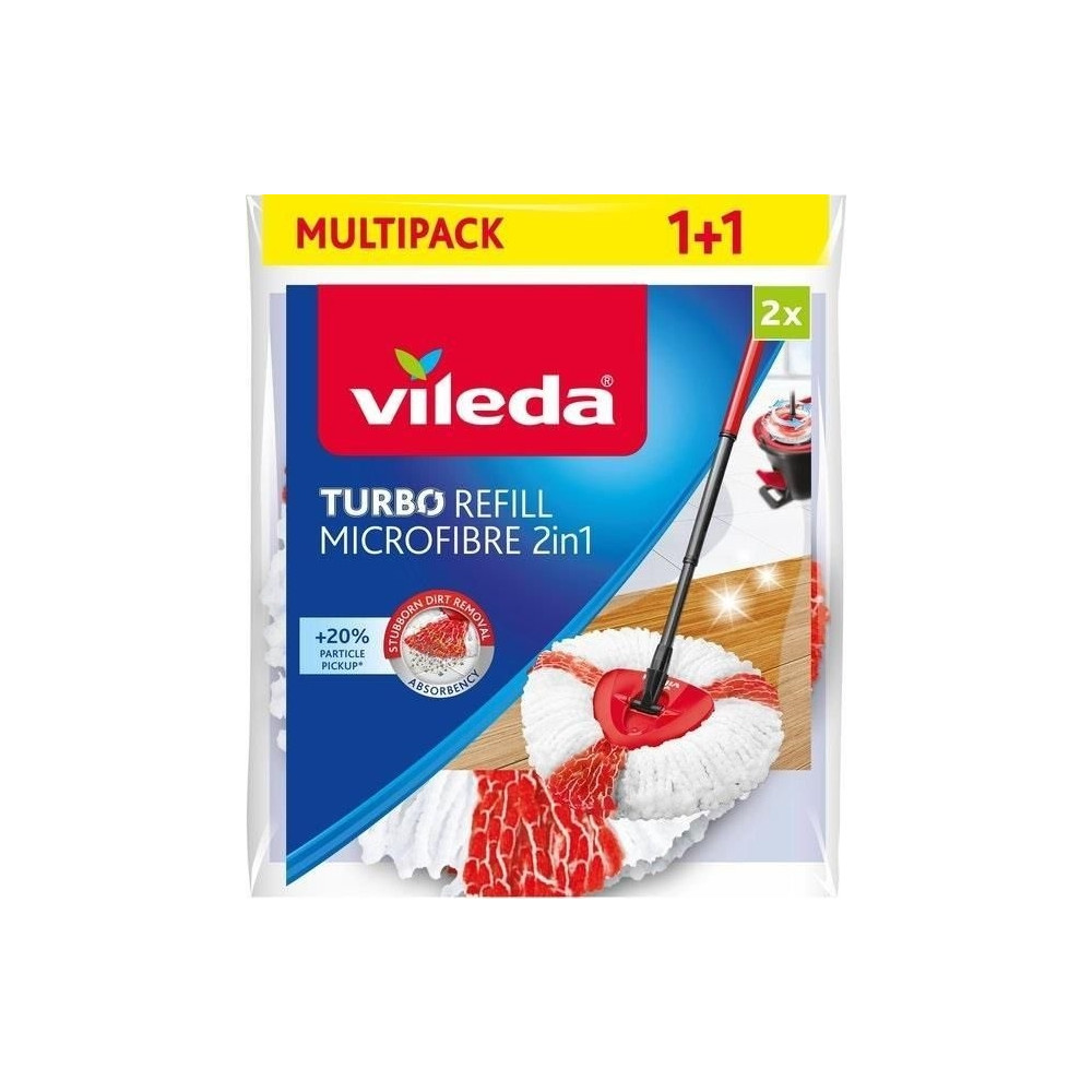 Produktbild för Vileda 4023103198227, Mopphuvud, Röd, Vit, Mikrofiber, Polya...