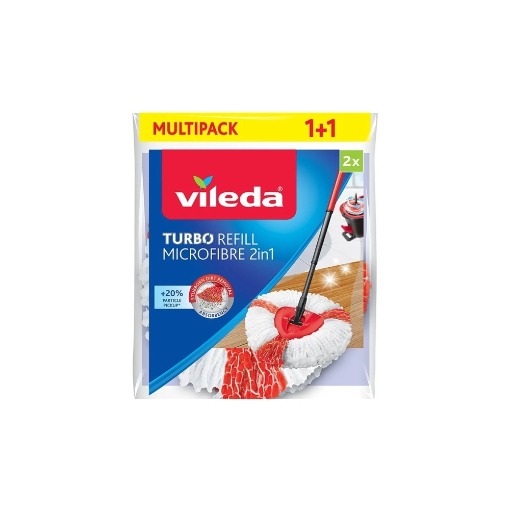 Produktbild för Vileda 4023103198227, Mopphuvud, Röd, Vit, Mikrofiber, Polya...
