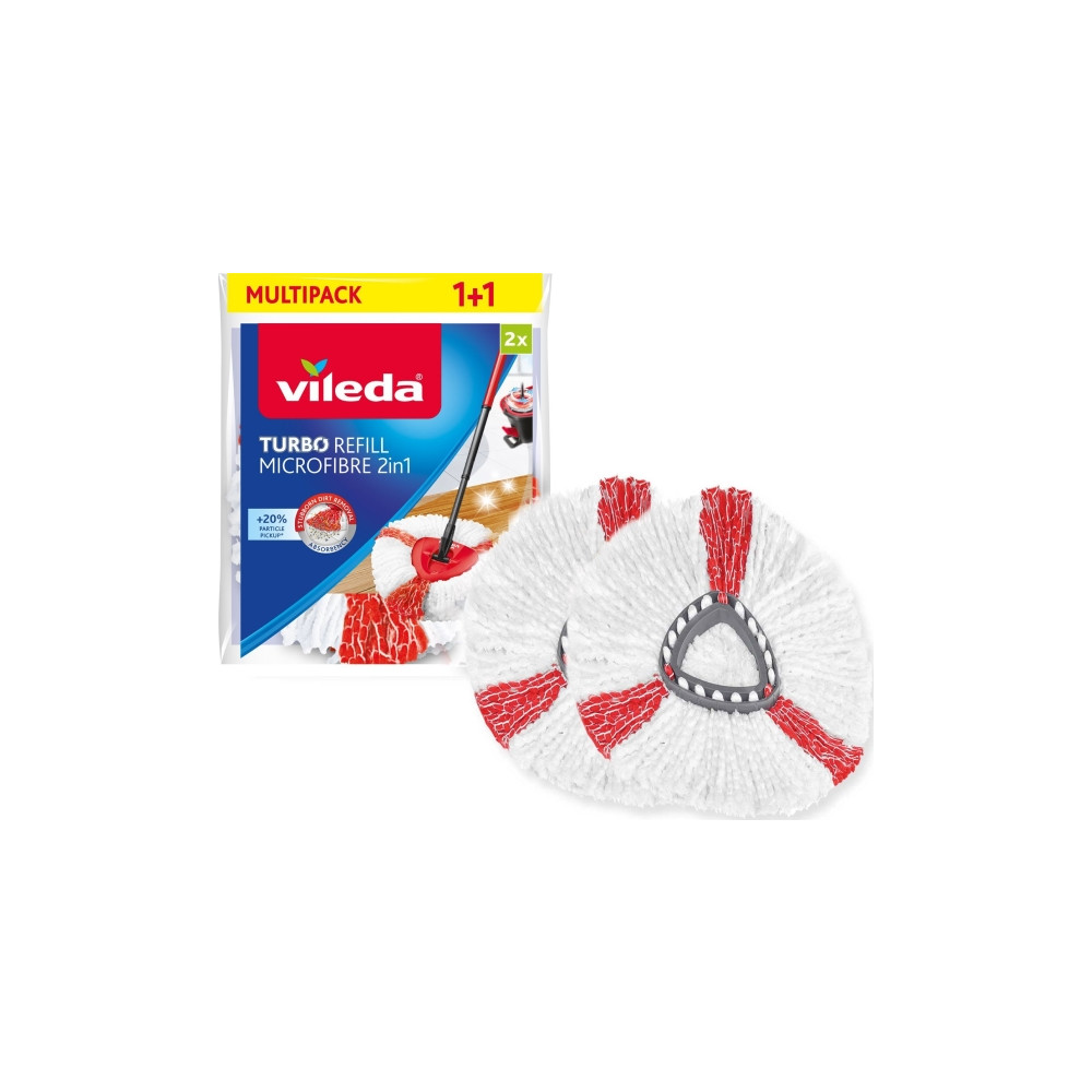 Produktbild för Vileda 4023103198227, Mopphuvud, Röd, Vit, Mikrofiber, Polya...