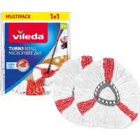 Produktbild för Vileda 4023103198227, Mopphuvud, Röd, Vit, Mikrofiber, Polya...