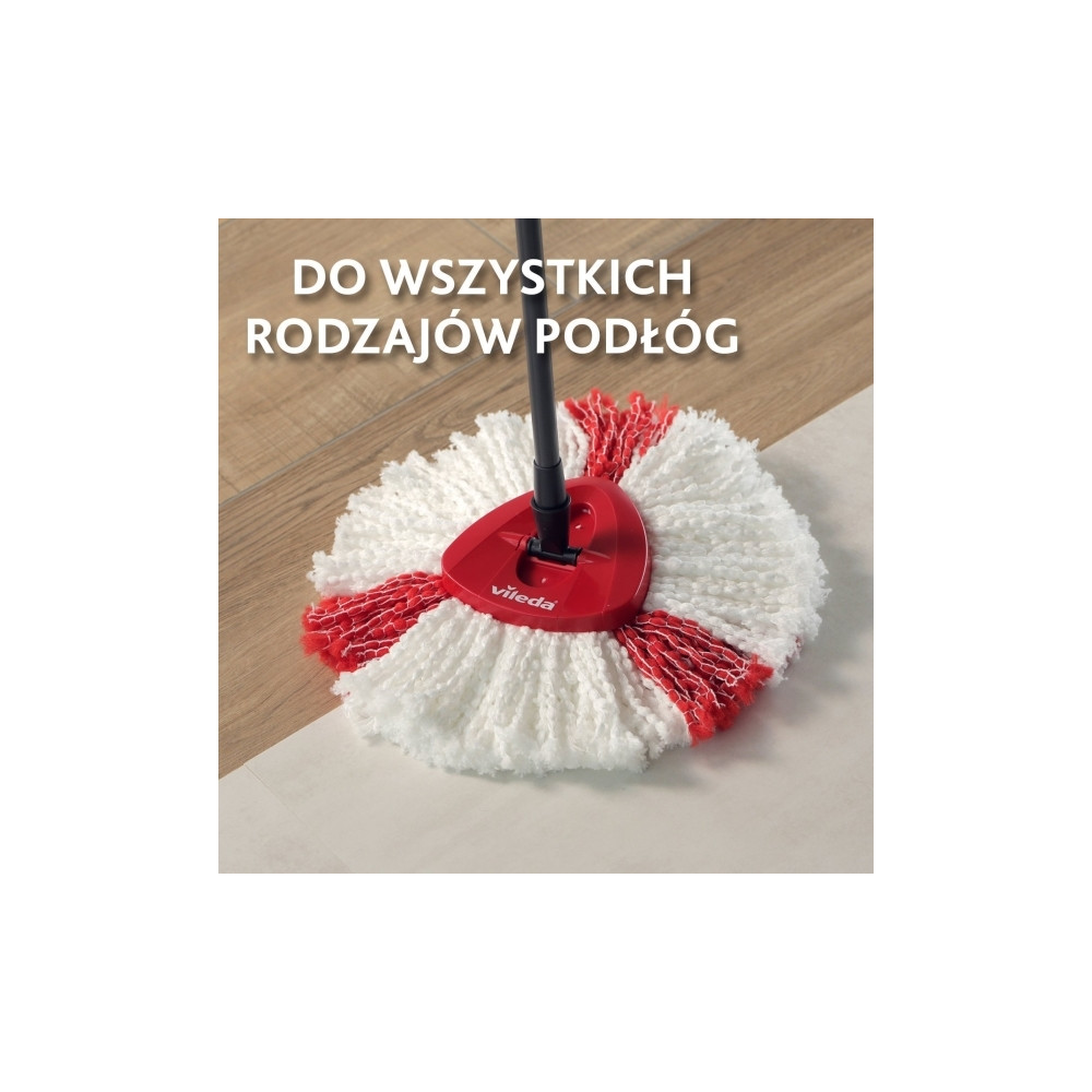 Produktbild för Vileda 4023103198227, Mopphuvud, Röd, Vit, Mikrofiber, Polya...
