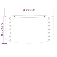 Produktbild för Odlingslåda pulverlackerat stål 80x80x36 cm grön