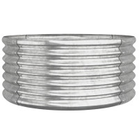 Produktbild för Odlingslåda pulverlackerat stål 80x80x38 cm silver