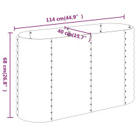 Produktbild för Odlingslåda pulverlackerat stål 114x40x68 cm grå