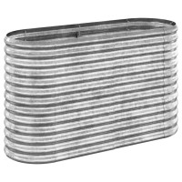 Produktbild för Odlingslåda pulverlackerat stål 114x40x68 cm silver