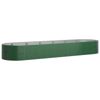 Miniatyr av produktbild för Odlingslåda pulverlackerat stål 510x140x68 cm grön