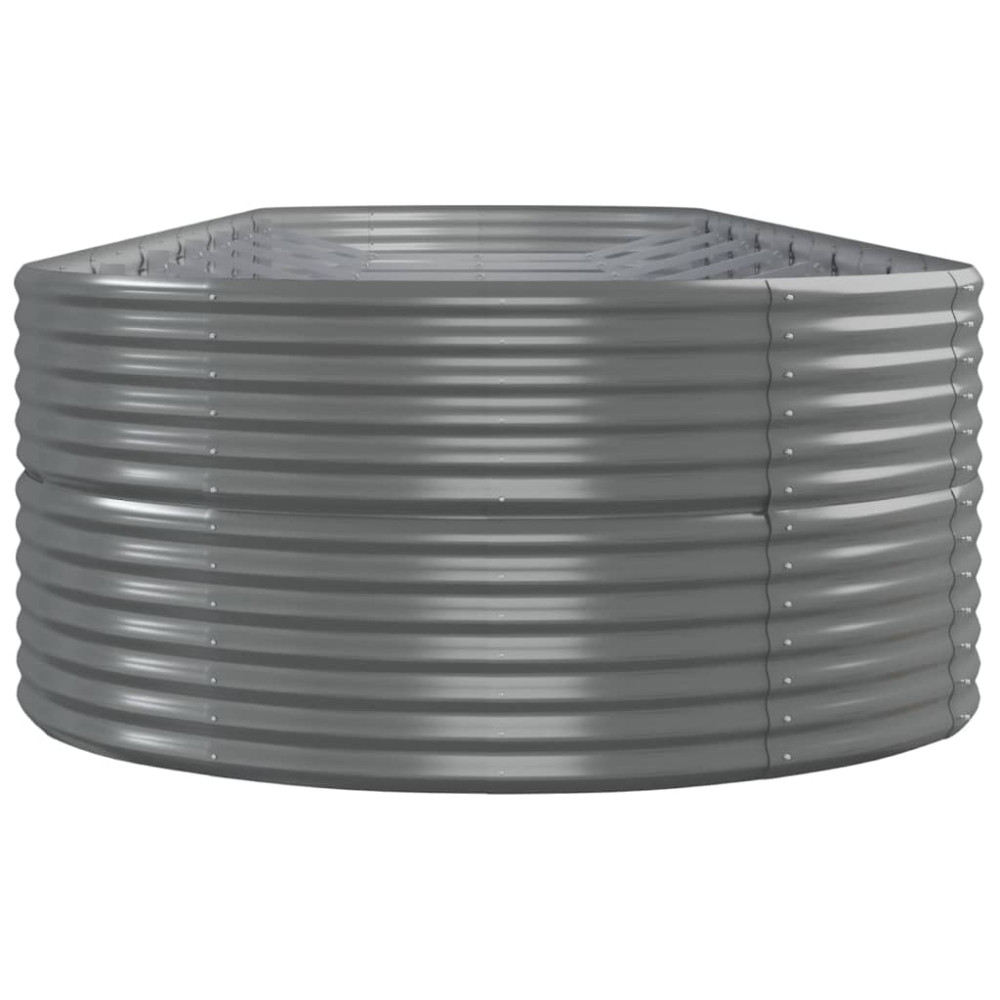 Produktbild för Odlingslåda pulverlackerat stål 584x140x68 cm grå