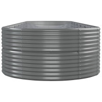 Produktbild för Odlingslåda pulverlackerat stål 584x140x68 cm grå