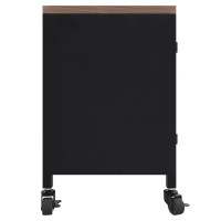 Miniatyr av produktbild för Tv-bänk svart 110x30x43 cm järn och massivt granträ
